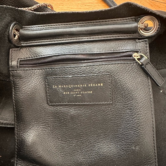 Sezane Black Leather Tote with Chain Handles - Picture 4 of 4